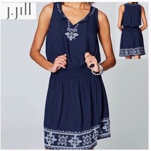 SOLD✨NWT J.Jill Evrydyblum Blue Embroidery Dress